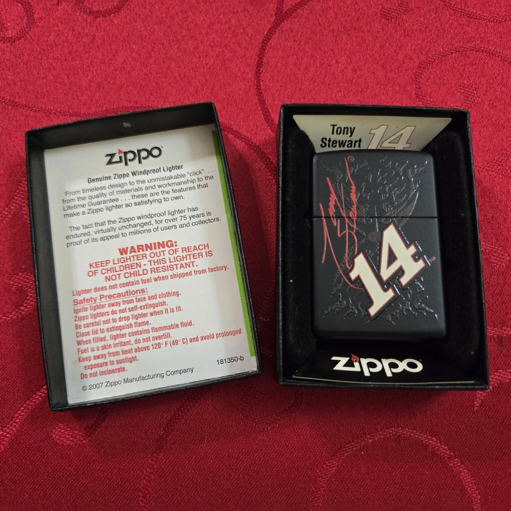 Zippo Tony Stewart #14 Black Matte Windproof Lighter